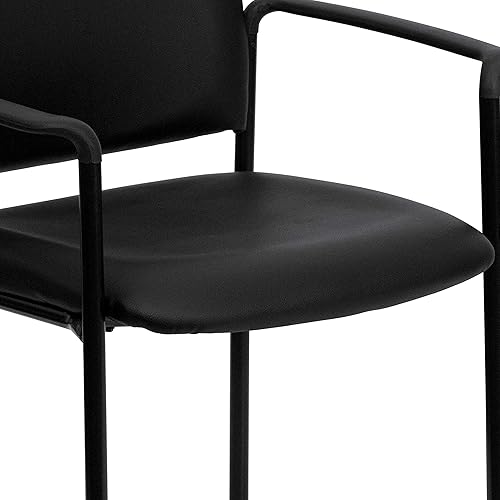 Miniatura 12 de Flash Furniture Tiffany - Silla de recepción lateral con reposabrazos acolchados, silla apilable de vinilo para sala de espera para uso comercial o