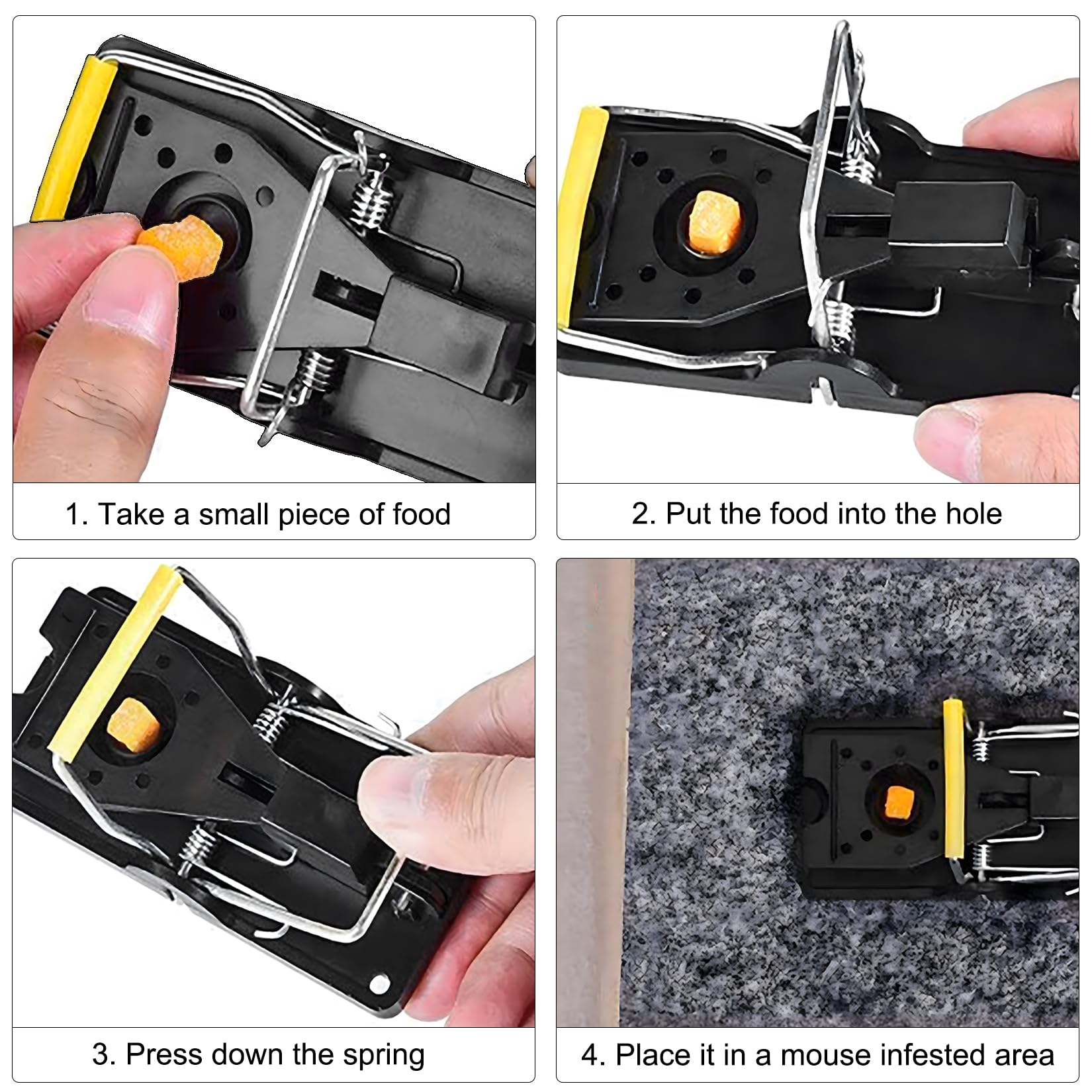 6 Pcs Tapetteà Rat, Tapetteà Souris Rats, Piège à Rats Professionnel, Attrape Souris, Piège à Souris Maison, Attrape Tapettea Réutilisable Sensible pour Cuisines, Jardins, Entrepôts, Caves