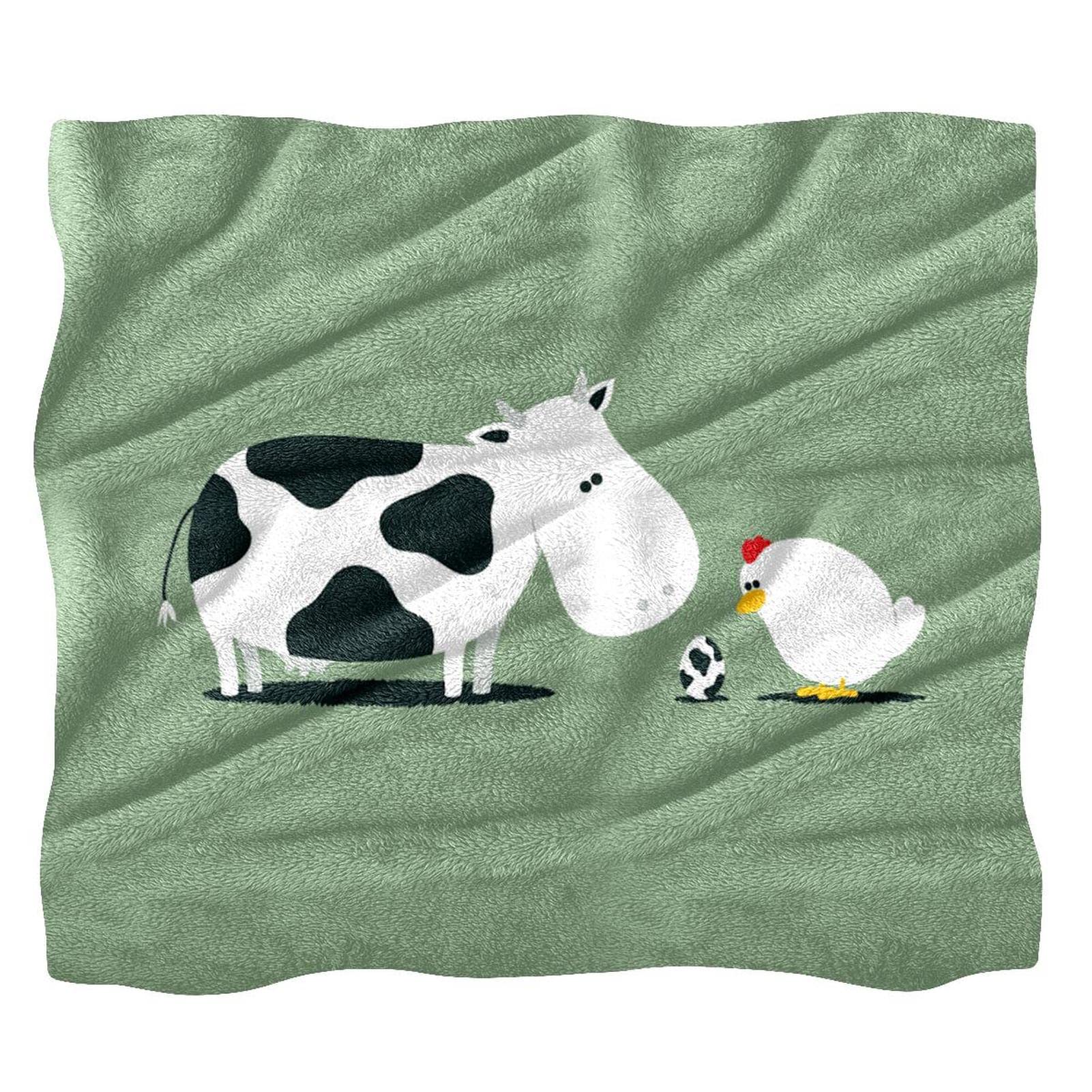 Couvre-lit enfant doux motif vache poulet couverture lit garçon fille