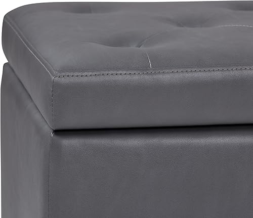 Miniatura 26 de Otomano rectangular de almacenamiento Simpli Home Hamilton, Marrón café Marrón café,Azul aguamarina,Cloud gris,Marrón desteñido,Marrón oscuro