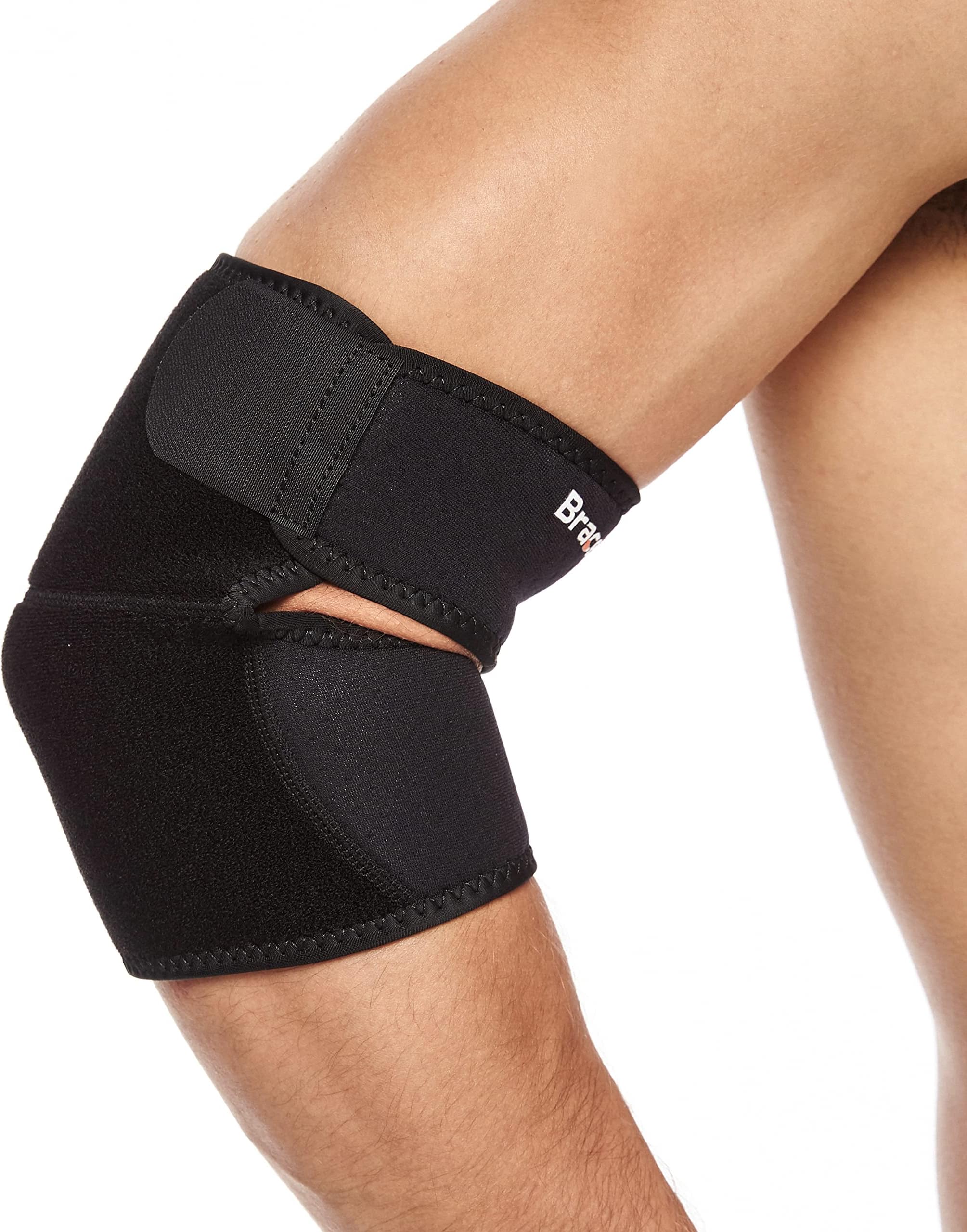 BraceUP Adjustable Elbow Support for Women and Men - Elbow Brace for Pain, Tennis Elbow, Tendonitis, Arthritis Ease, Curad Support, Left and Right Elbow, One Size (Black)
