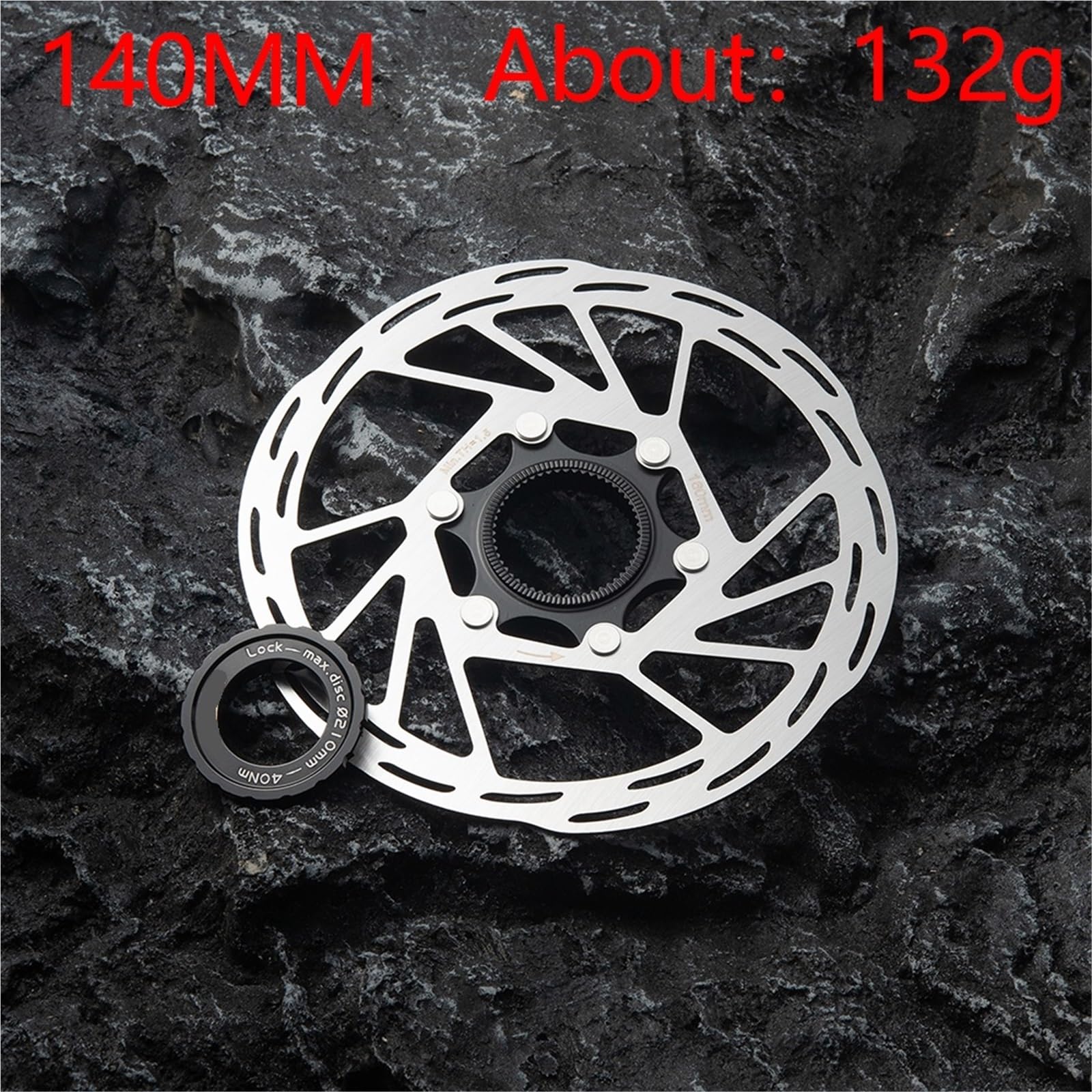 Disque de Frein VTT Frein à Disque, Disque de frein Center Lock et 6 boulons robuste 140 mm, 160 mm, 180 mm, pour VTT/route(Center Lock 140mm)
