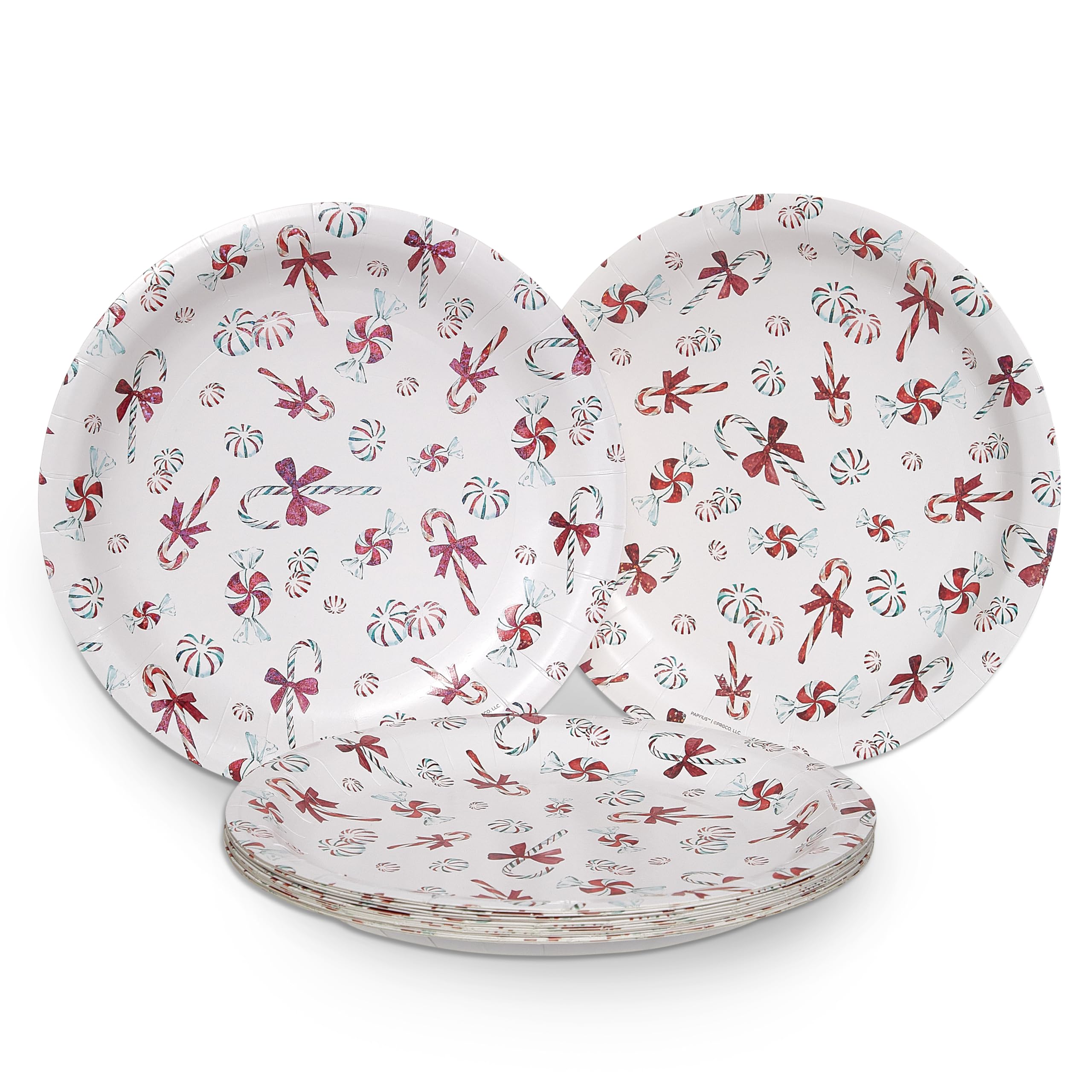 Papyrus Dessert Plates, Gold & Red Stripes (8-Count) IFF17