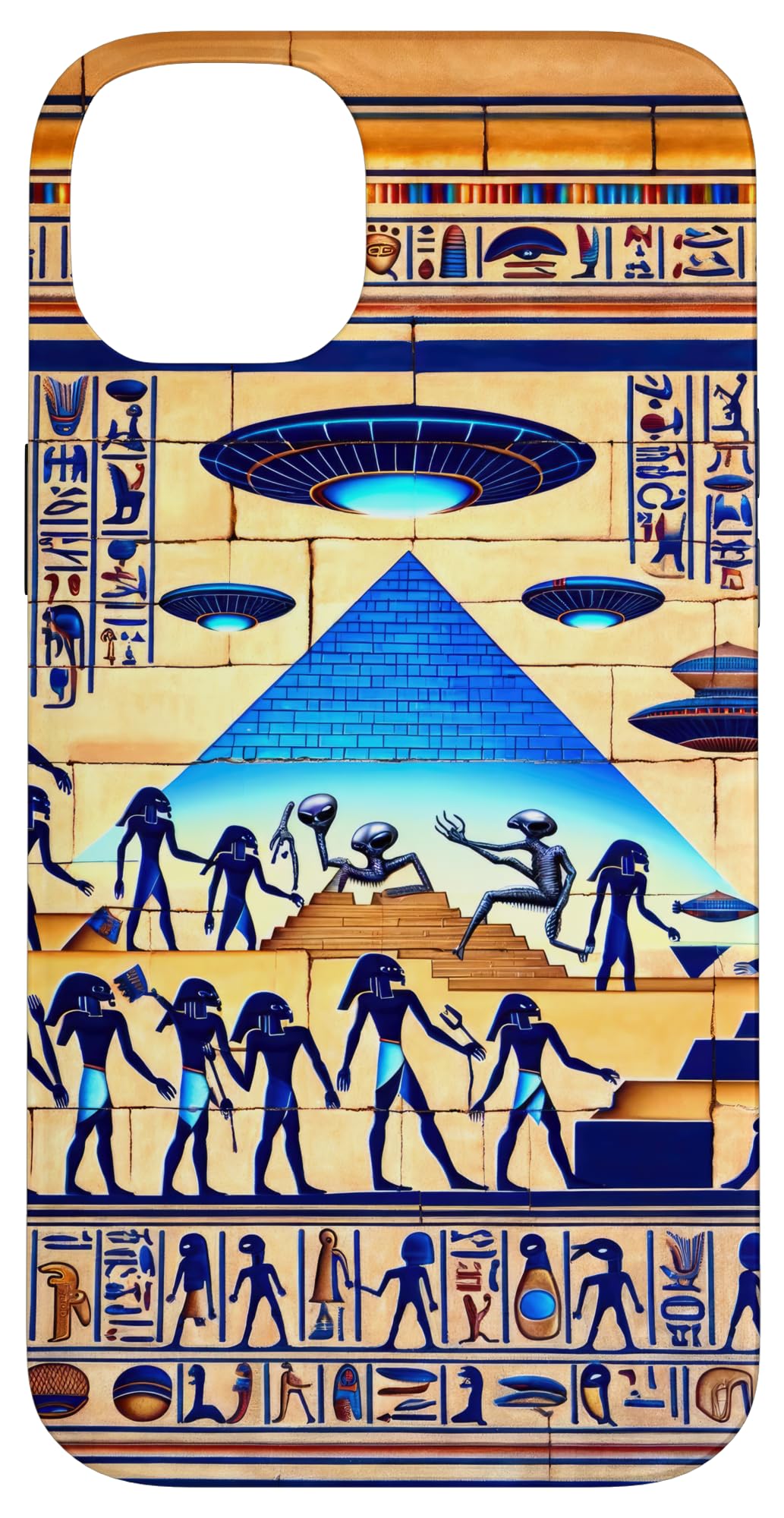 Amazon.com: iPhone 14 Plus Egyptian Hieroglyphs with Aliens and UFO ...