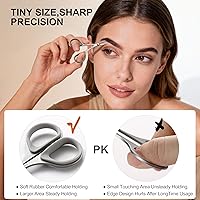 Vista 6 de PAFASON Juego de tijeras de manicura de alta precisión, 2 piezas multiusos curvadas y rectas para cutículas, herramienta de aseo de belleza