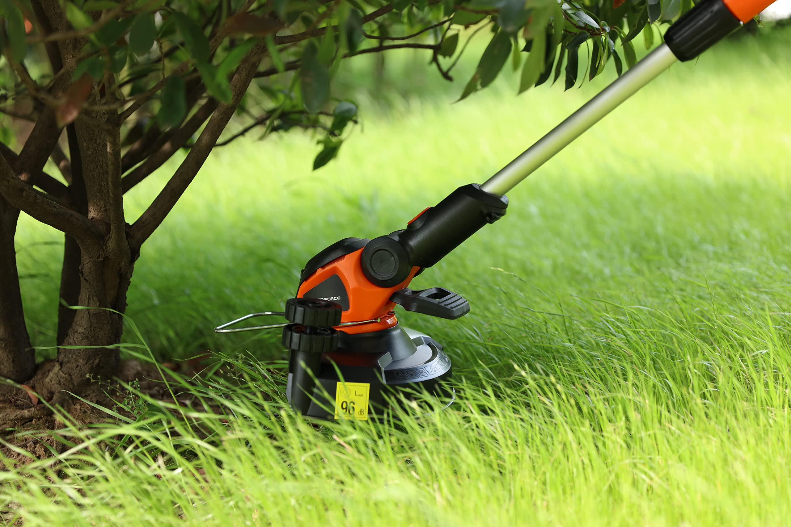 Yard Force Desbrozadora eléctrica ET U25, Potencia del Motor de 350 W, Ancho de Corte de 25 cm, Cabezal Ajustable, Mango telescópico y alimentación automática de Hilos