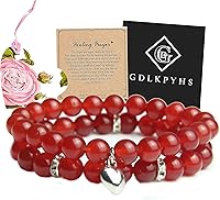 Vista 1 de 2Pcs Healing Crystal Bracelets for Women Handmade Beaded Bracelet Healing Prayers Crystal 8mm Natural Stone Beads Bracelet Stress Relief Get Well