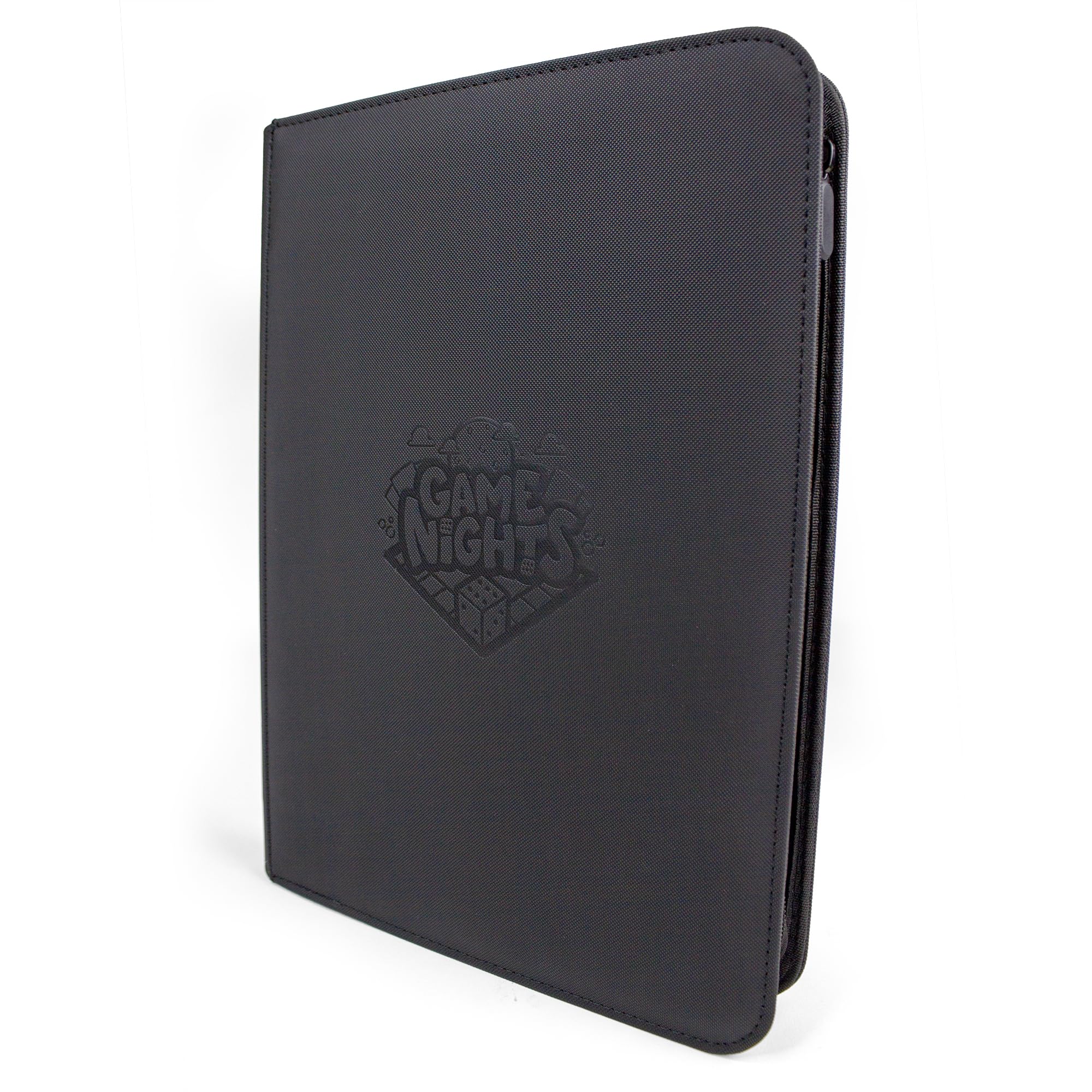 Game Nights Black 9 Pocket Trading Card Zip Binder, 540 Cards, 30 Side Loading Pages, Acid-Free With Secure Zip Closure, Binder For Tcg, Card Games, Sports Cards And More (Black)