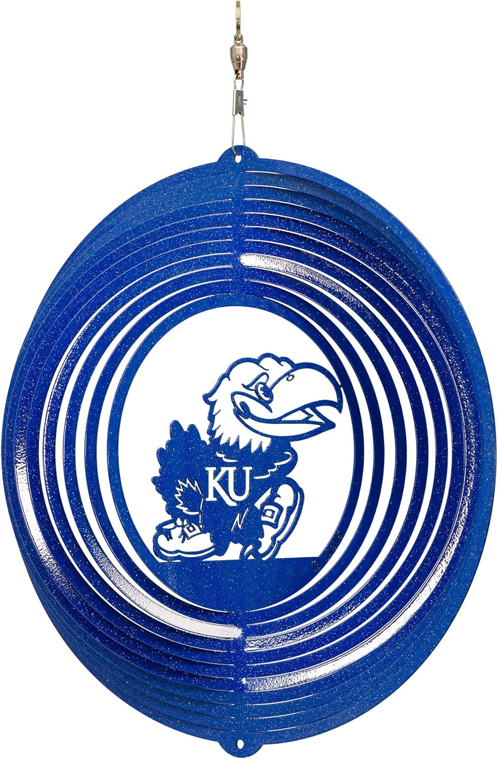 SWEN Products Kansas Jayhawks Circle Swirly Metal Wind Spinner