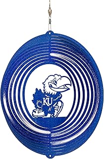 SWEN Products Kansas Jayhawks Circle Swirly Metal Wind Spinner