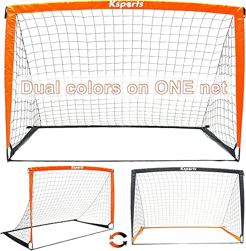 Miniatura 6 de Ksports Portería de fútbol portátil  Red de fútbol para entrenamiento de patio trasero  Incluye pelota de fútbol, bomba, 8 conos de entrenamiento y