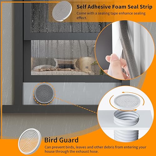 Miniatura 7 de LBG Products Kit de sellado de ventana de aire acondicionado portátil aislado, kit de ventilación de ventana de CA ajustable, placas de sellado con