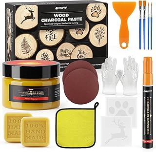 Wood Burn Paste Pen Kit,4OZ Wood Charcoal Paste,Easily Create Beautiful Wood Engravings in Minutes—Perfect for Beginners. Precisely and effortlessly Etch Designs onto Wood, Canvas, and Denim