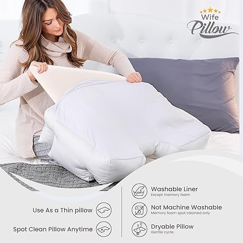 Miniatura 3 de Inserto, espuma viscoelástica moldeada de felpa 80D - Se puede utilizar como almohada delgada para dormir boca abajo. Tamaño ergonómico, cuello