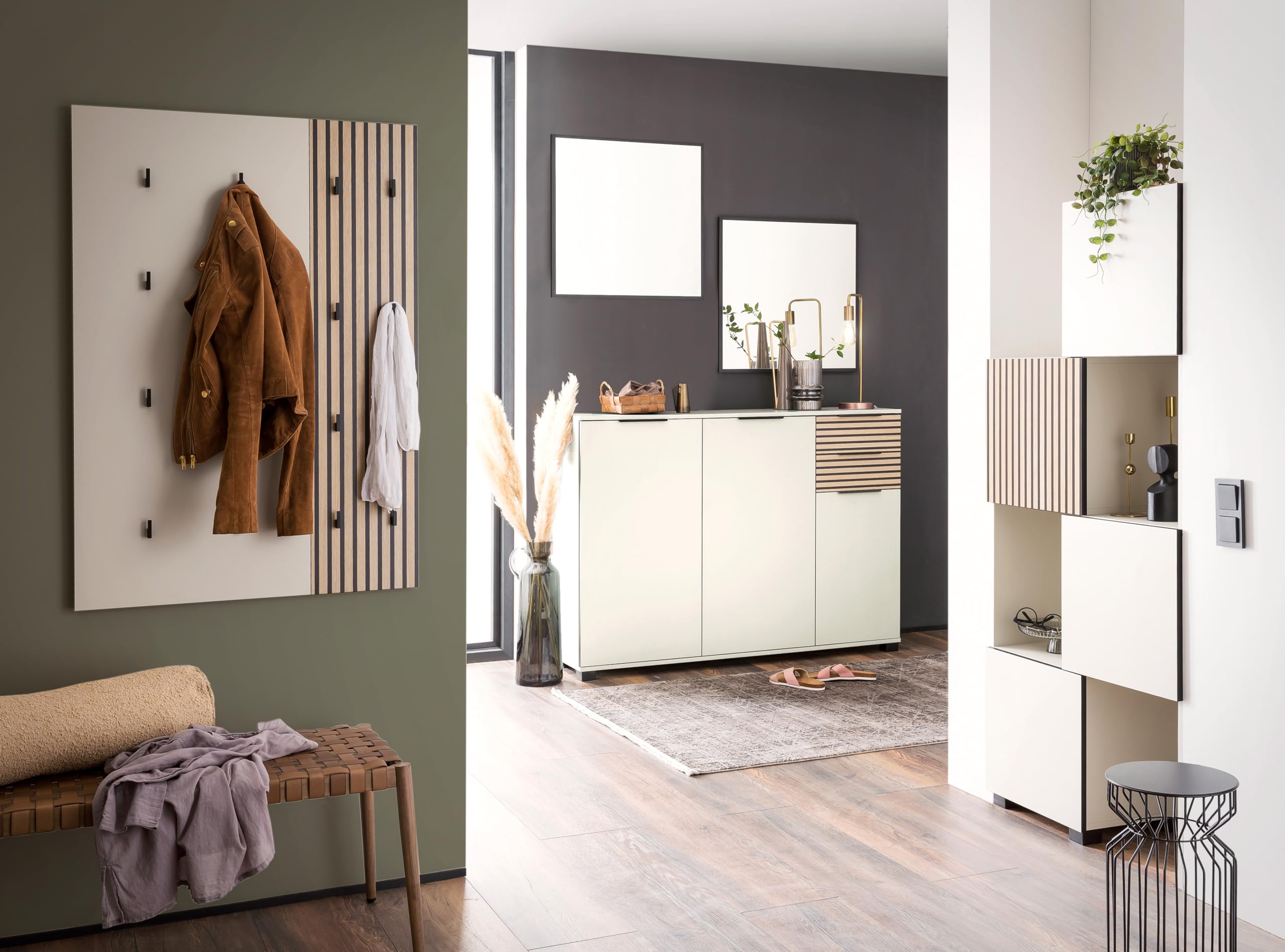 Schildmeyer Alexa - Pannello appendiabiti in legno derivato con finitura stile pannello fonoassorbente