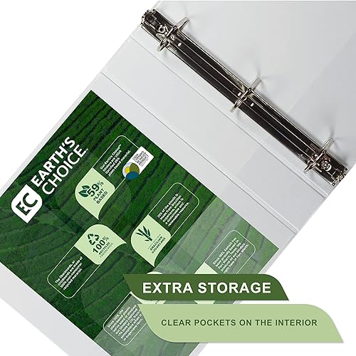 Vista 144 de Samsill - Carpeta de anillos redondos de 3 pulgadas, respetuosa con el medio ambiente, con certificado USDA Biobased, colección de moda, paquete