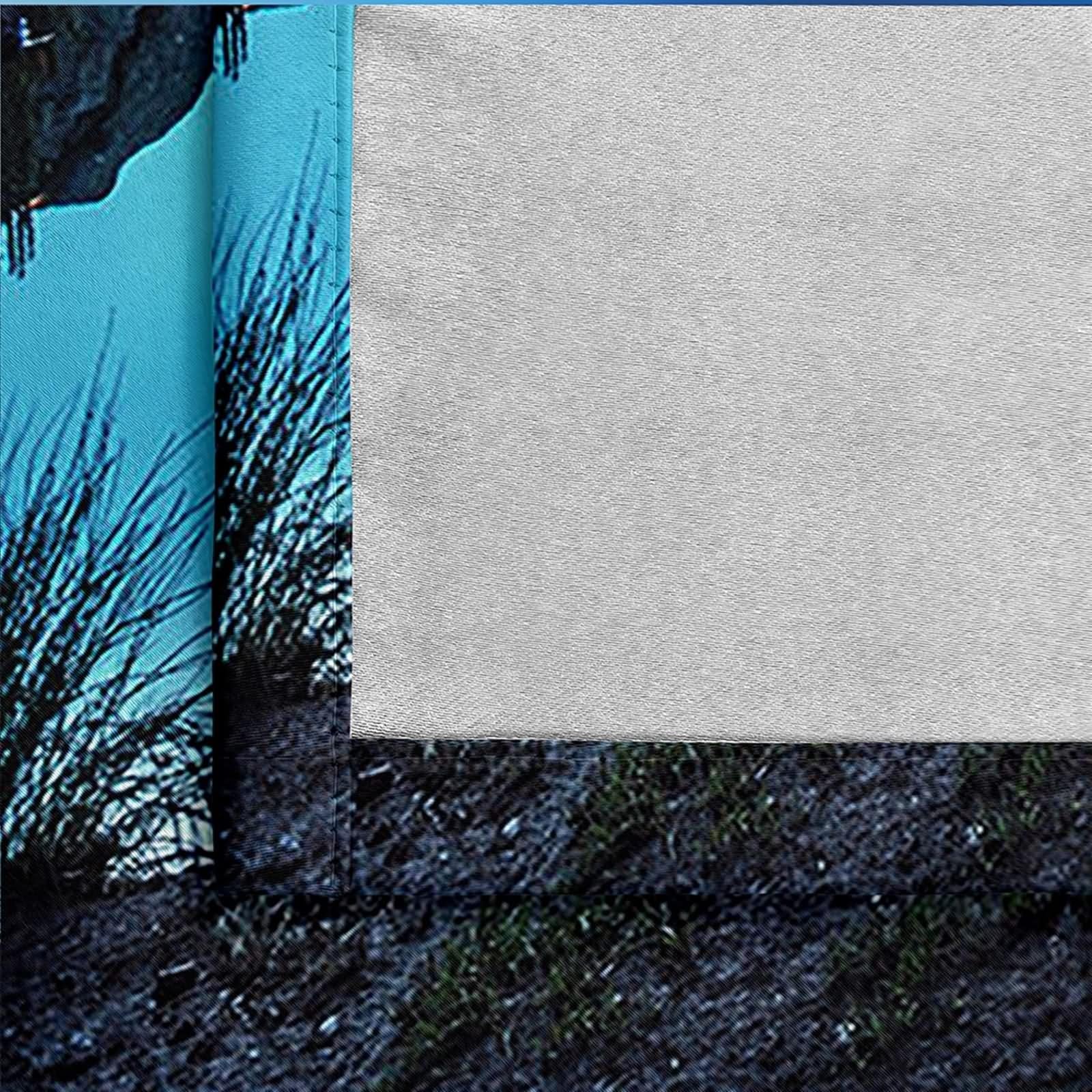 Rideau Occultant Fenetre Cuisine, Rideau Bleu Paysage du Lac Snow Mountain Polyester Lot de 2 204x138cm