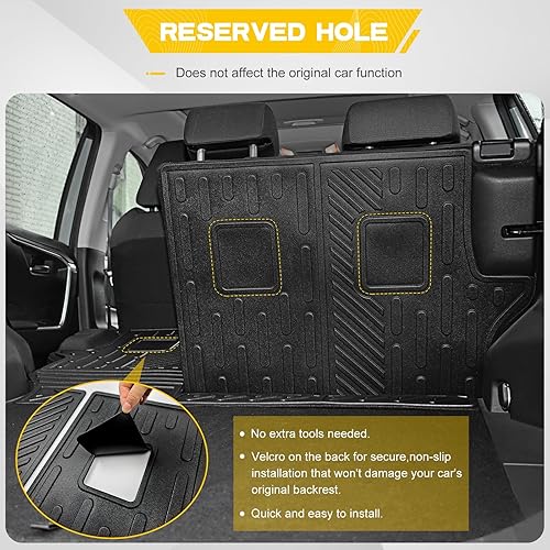 Miniatura 6 de Alfombrilla de carga trasera y alfombrilla de respaldo para Toyota RAV4 2019-2024 para todo tipo de clima, tapete de maletero de elastómero