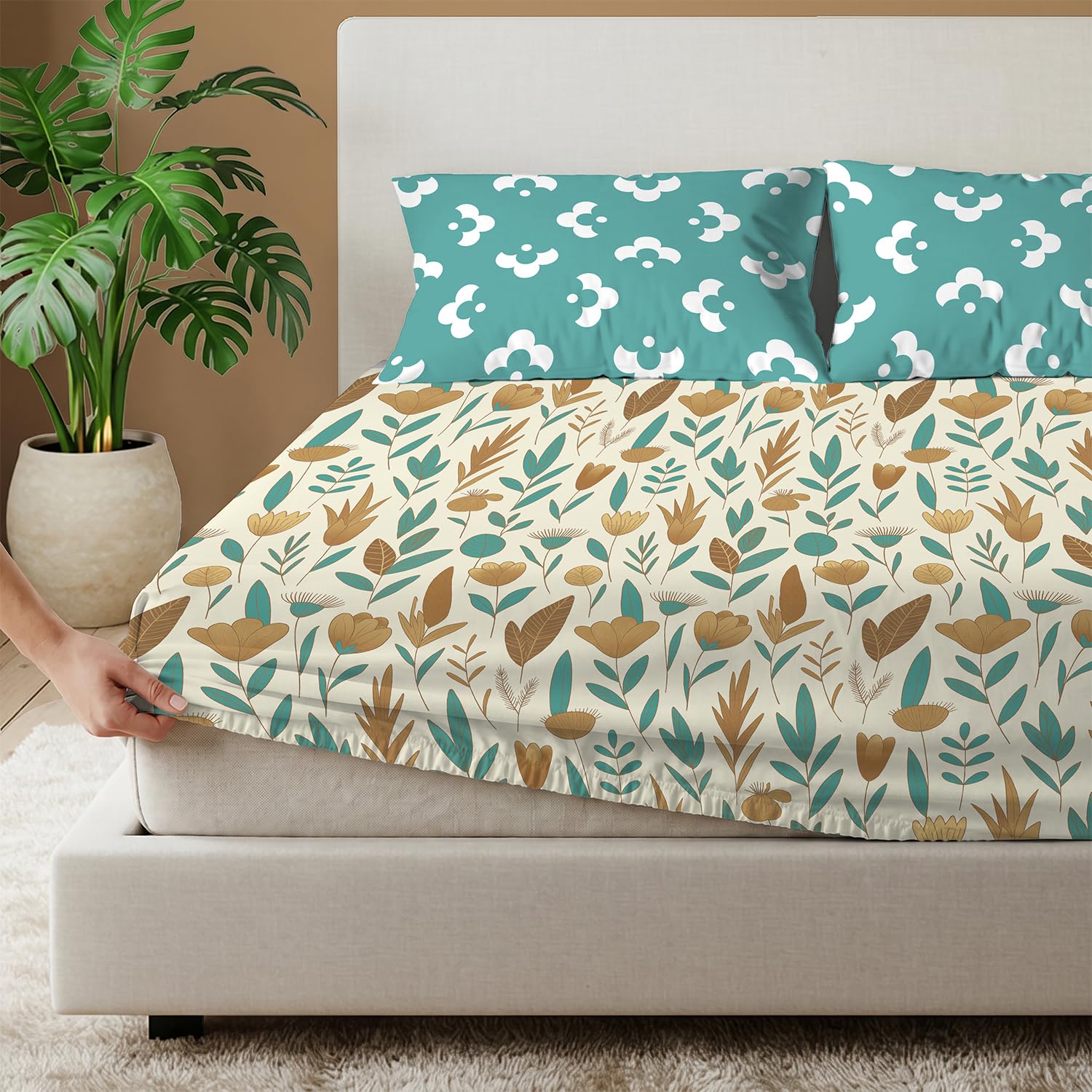 Urban Space Divine King Bedsheet - 100% Cotton -18 Urban Space Divine King Bedsheet - 100% Cotton -18