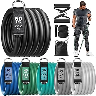 Heavy Resistance Bands for Working Out 240lbs, NITEEN Resistance Bands with Handles Weight Exercise Bands for Men Women,Workout Bands with Door Anchor and Ankle Straps Strength Training Equipment