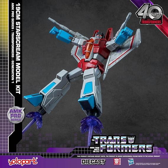 YOLOPARK Transformers G1 Starscream with Upgraded Weaponry,7.48 Inch Highly Articulated Collectible Transformers Action Figure for Ages 15 and Up,No Converting Starscream Transformer Toys