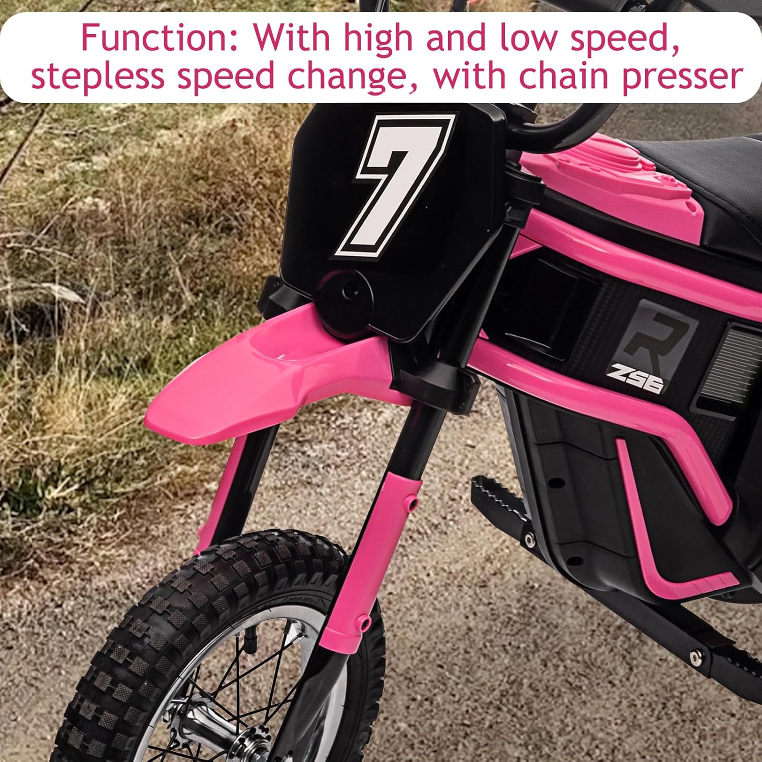 Kids Electric Motorcycle, Rear Suspension, Electric Dirt Bike,350W -Up to 14.29MPH, 2-Speed Modes Motorcycle for Kids Ages 3-10, Max Weight 135 Lbs.Seat Height 18.3 in