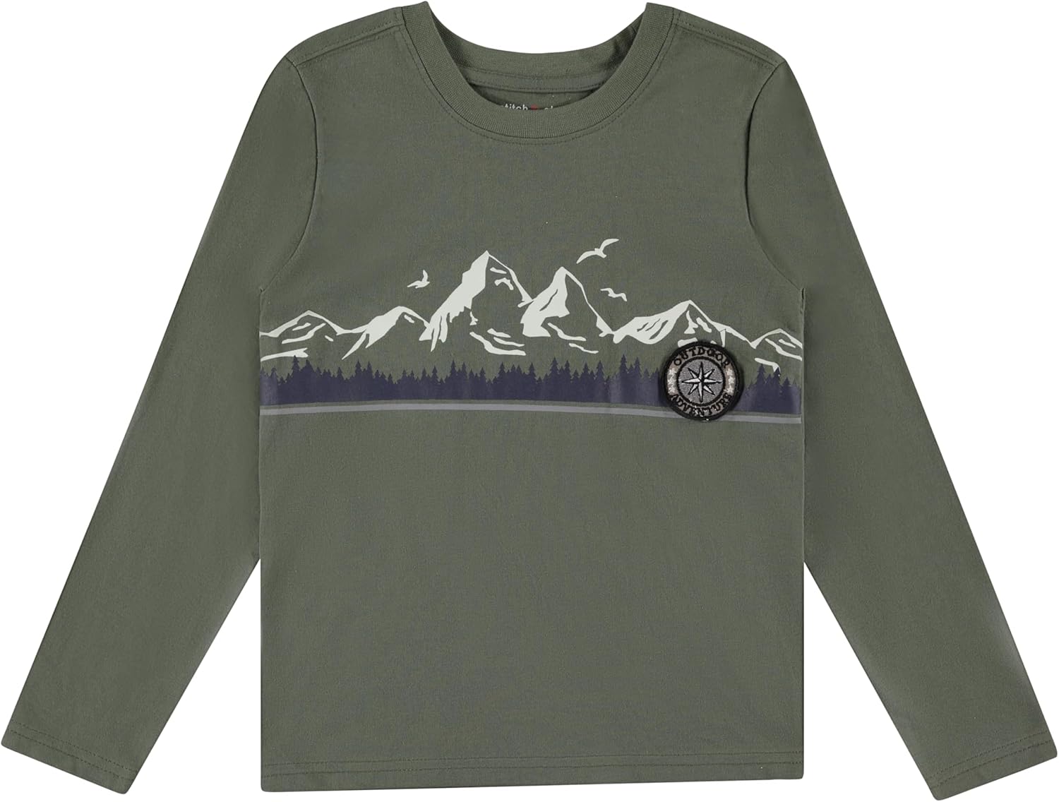 STITCH & STONE 4 Piece Toddler Boys' Outfit Set Long Sleeve Dinosaur Graphic Shirt, Puffer Vest, and 2 Jogger Sweatpant - Image 3