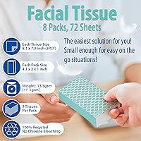 Vista 2 de Paquetes de pañuelos de viaje – 8 paquetes compactos de 3 capas (72 en total), pañuelos faciales suaves sin cloro para bolso, coche o escuela, suave