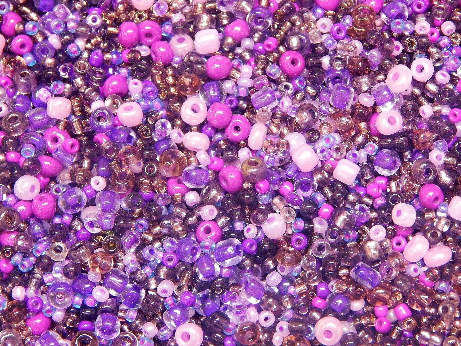 Perlin Pack of 3000 Purple Glass Round Seed Beads 2mm 3mm 4mm - Image 5