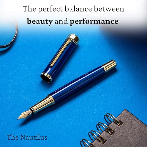 Miniatura 2 de Pluma estilográfica de lujo y paquete de 24 cartuchos de tinta, plumas estilográficas para escribir, punta media suave, incluye convertidor de tinta