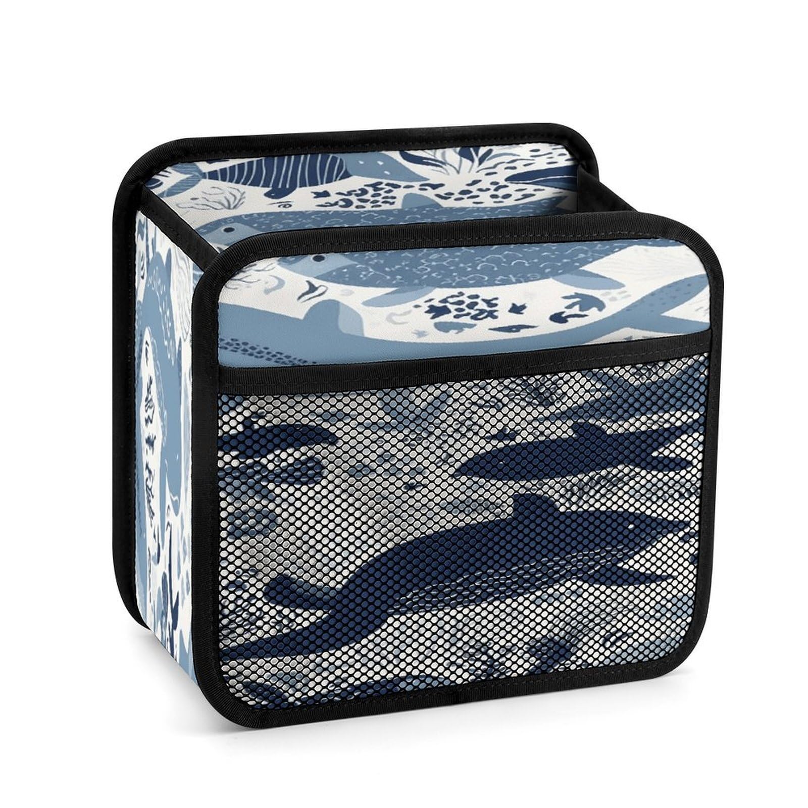 FekiLoot Turtle Octopus Pattern Ocean Theme Backseat Car Organizer - Premium PU Leather Hanging Car Seat Organizer with Storage Mesh Pockets, Large Capacity Car Backseat Organizer Travel Accessories