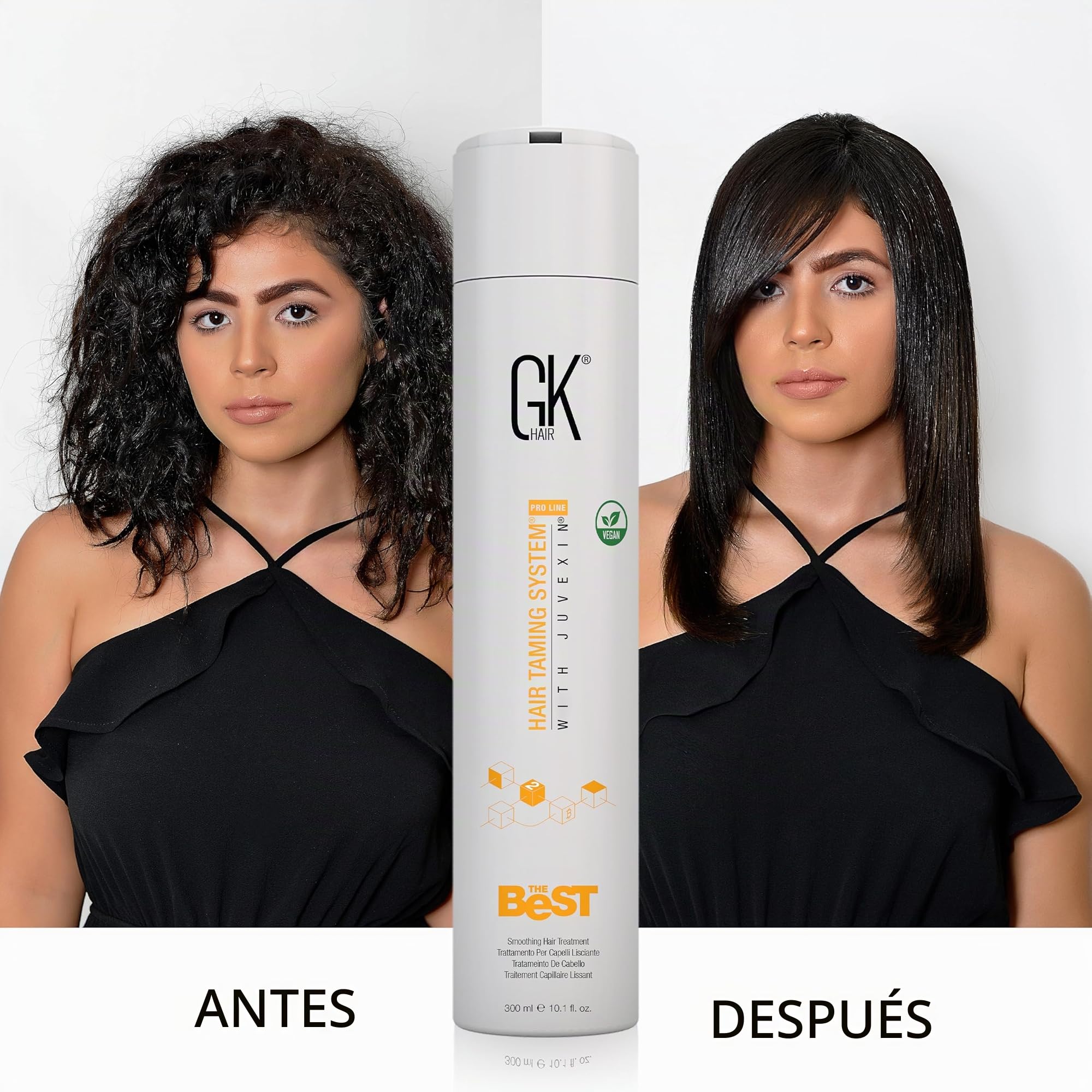 GK HAIR Global Keratin The Best (1000ml / 33.8 Fl Oz) Tratamiento Capilar Suavizante de Keratina Complejo Brasileño Profesional Alisado Para un Cabello Suave y sin Frizz - Sin Formaldehído