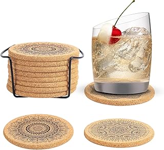 Sottobicchieri Per Bevande Assorbenti In Legno Di Sughero Con Supporto Set Di 8 Isolanti Pad Ciotola Pad Casa Inaugurazione Regali
