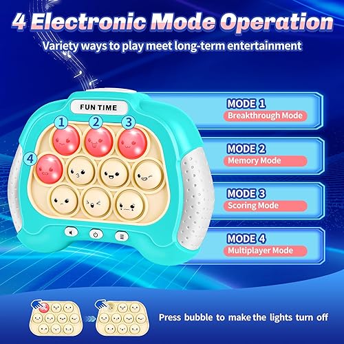 Miniatura 3 de Juguete para presionar rápido, juguetes sensoriales electrónicos con luz, juguetes sensoriales de viaje, juegos de burbujas de mano, regalos de