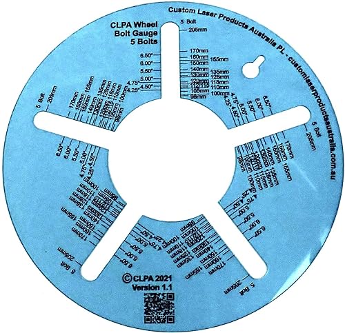 Herramienta de medición de patrón de pernos de rueda de tres y seis pernos, un medidor de medición de plástico transparente fácil de leer para cada