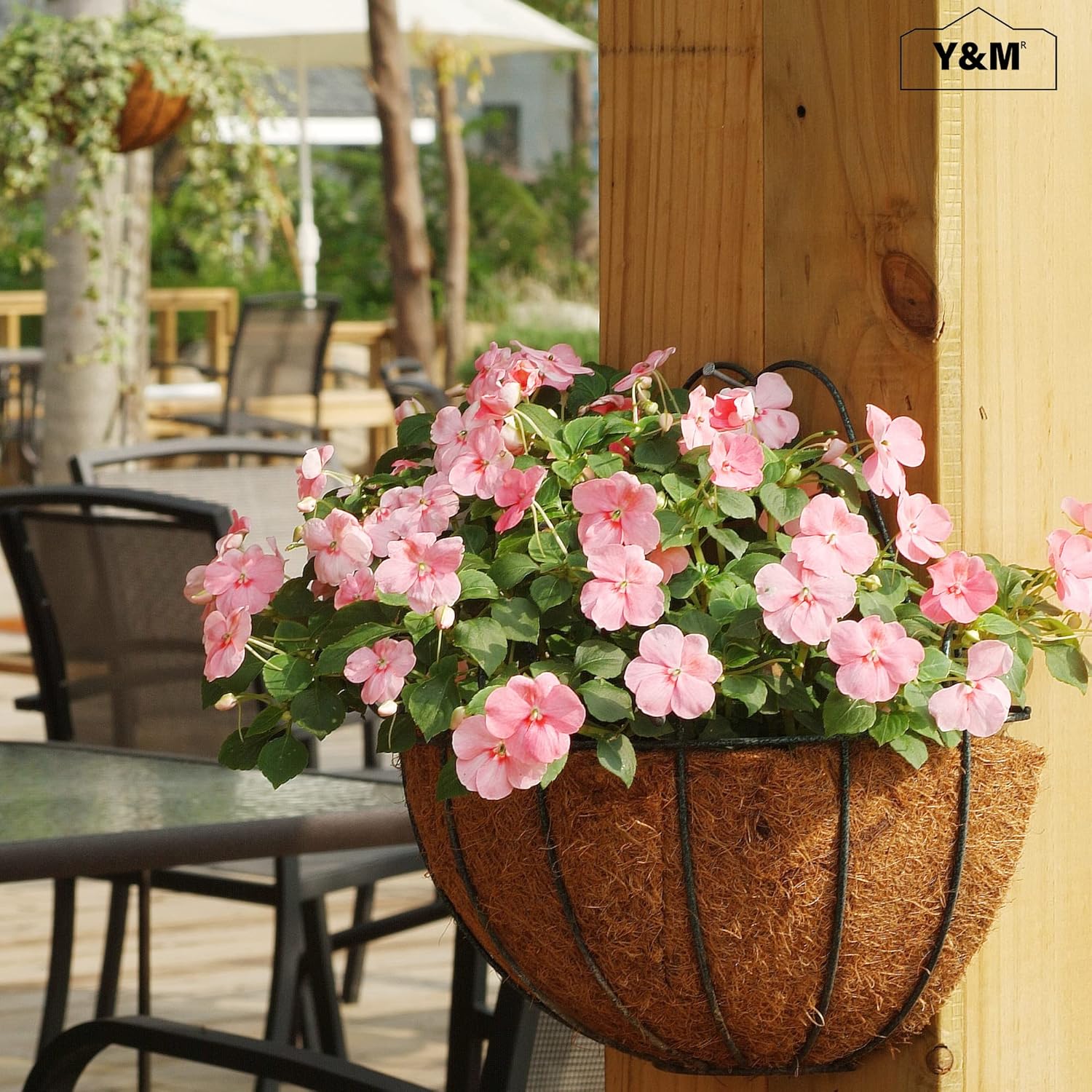 Y&M 4PCS 16" Half Round Coco Liner Pre-Formed Thick Replacement for 14''Wall Basket