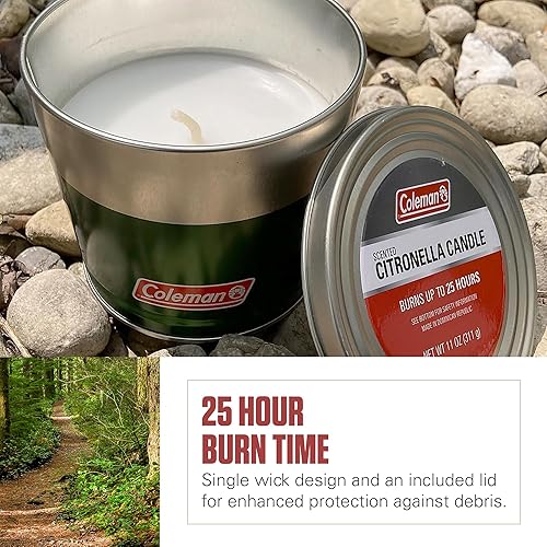 Miniatura 3 de Coleman Vela de citronela para exteriores, vela decorativa de lata para patio, patio trasero, campamento y uso al aire libre, incluye tapa para
