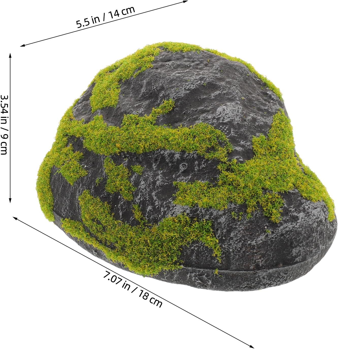 KICHOUSE Artificial Foam Moss Rock - Fake Green Moss Covered Stone - Realistic Rock for Flower Pot Or Floral Arrangements, Fairy Gardens and Crafting
