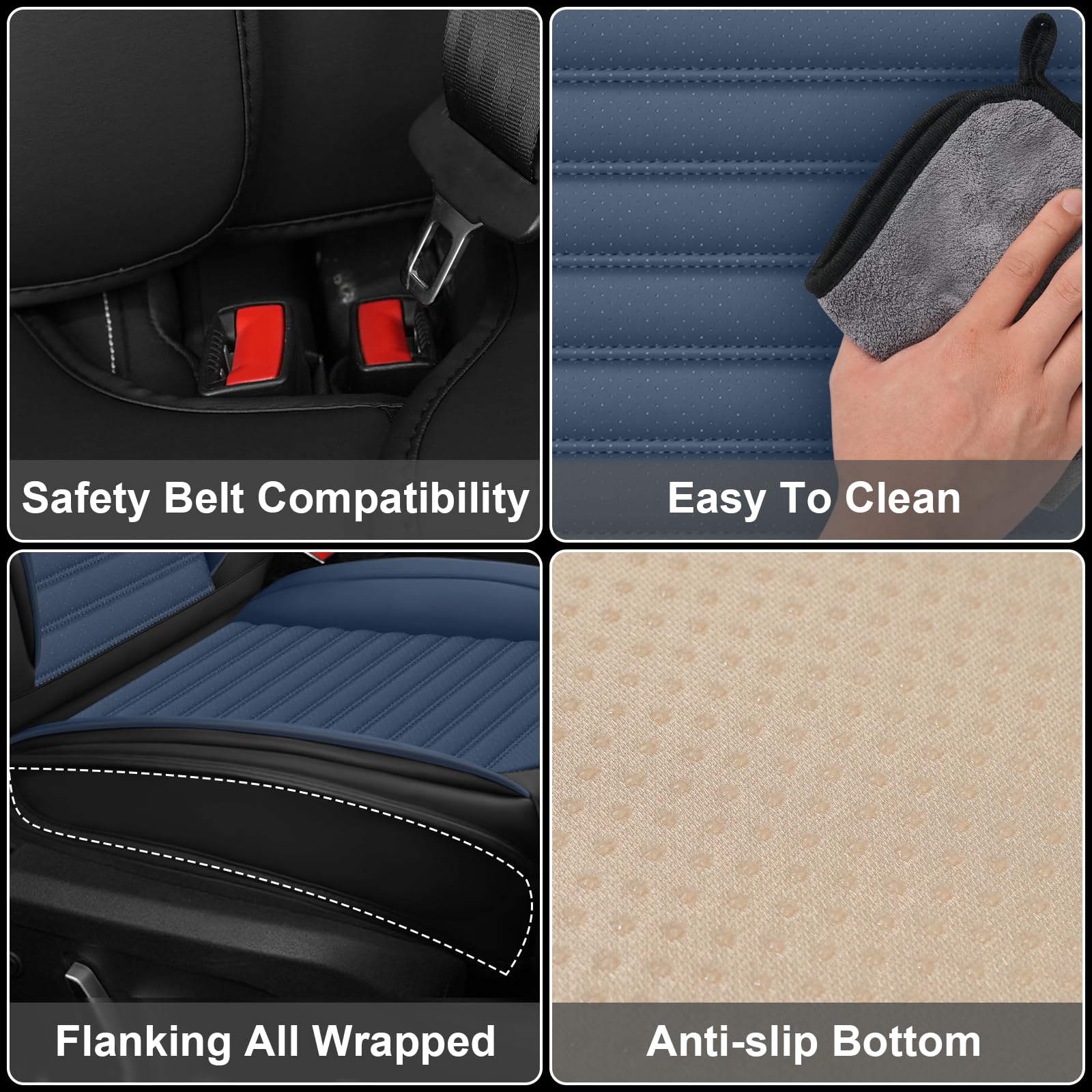 Seat Covers Full Set Fit for Nissan Titan 2004-2025 Breathable and Comfortable Leather Car Seat Cover Deluxe Waterproof — view 4