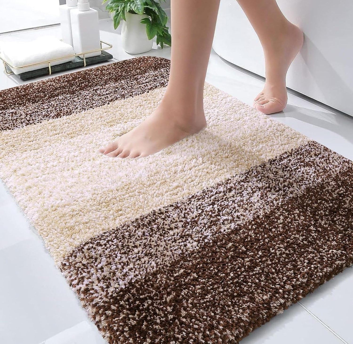 How Nice Door Mat for Bedroom,Bathroom,Kitchen,Home,Entrance,Room Mats,Foot Matt,Floor mat,Main Door,Rug Non Slip Mats,Door Mate,Floor Mat Soft Door Mat,Door Matt (Stripe Mat Brown)-image-12