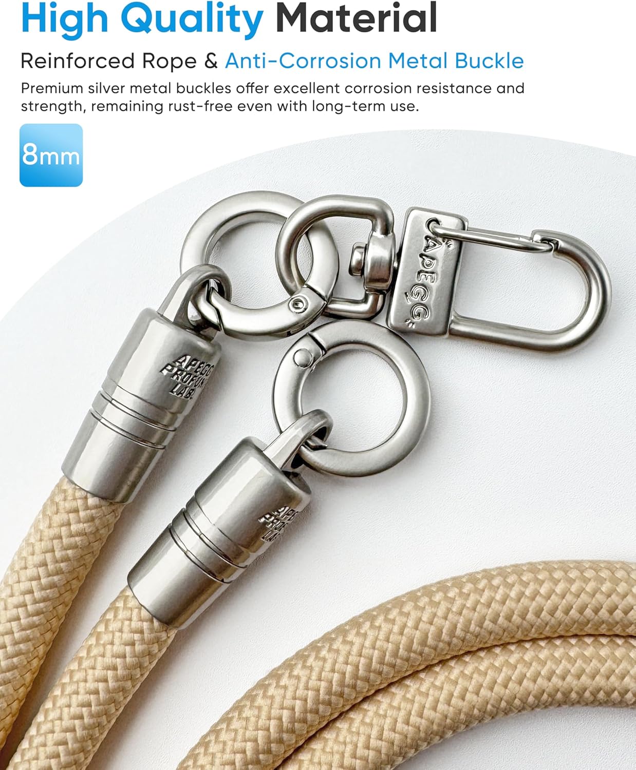 APEGG Phone Lanyard Universal Phone Strap crossbody Adjustable Anti-Drop Neck Strap with 2 Phone Tether Patches & Wrist Strap - Image 2