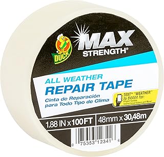 Duck Brand All Weather Indoor/Outdoor Repair Tape, Clear, 1.88-Inch x 100-Feet, Single Roll, 281230