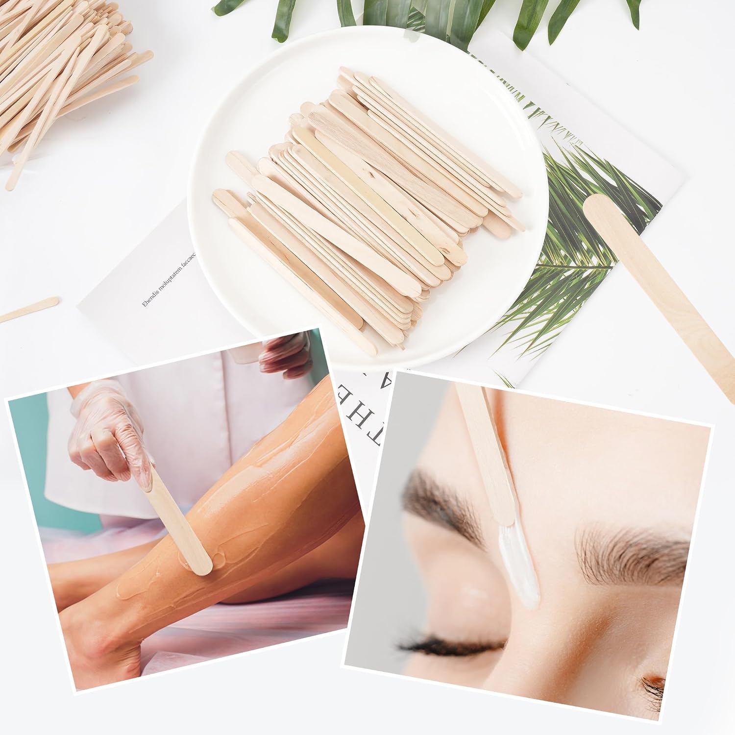 EWVVSS 4 Style 1000 Pcs Waxing Sticks Assorted Wax Applicator Sticks for Body Legs Face with Small Medium Large Sizes Wood Popsicle Sticks for Waxing Or Wood Craft Sticks