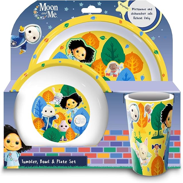 Moon and Me 3pcs Dinner Tableware Set Plate, Bowl & Cup, BPA Free