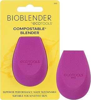 EcoTools BioBlender Compostable Makeup Sponge - Eco-Friendly Blender for Flawless Liquid & Cream Foundation, Vegan Cruelty-Free