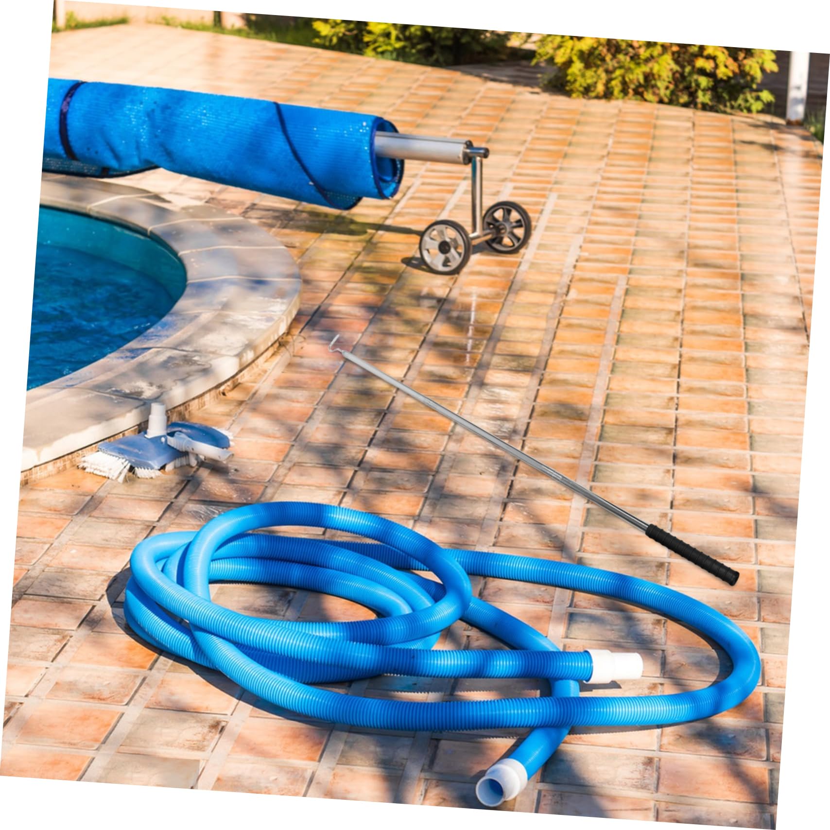 Eleganter Pool-skimmerhaken Aus Edelstahl – Abnehmbare Stange Für Eine Verbesserte Handhabung Der Poolausrüstung