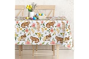 AnyDesign Easter Bunny Tablecloth for a Joyful Spring Celebration