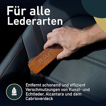 Aurum-Performance Car Leather Brush with Natural Bristles for All Leather Types