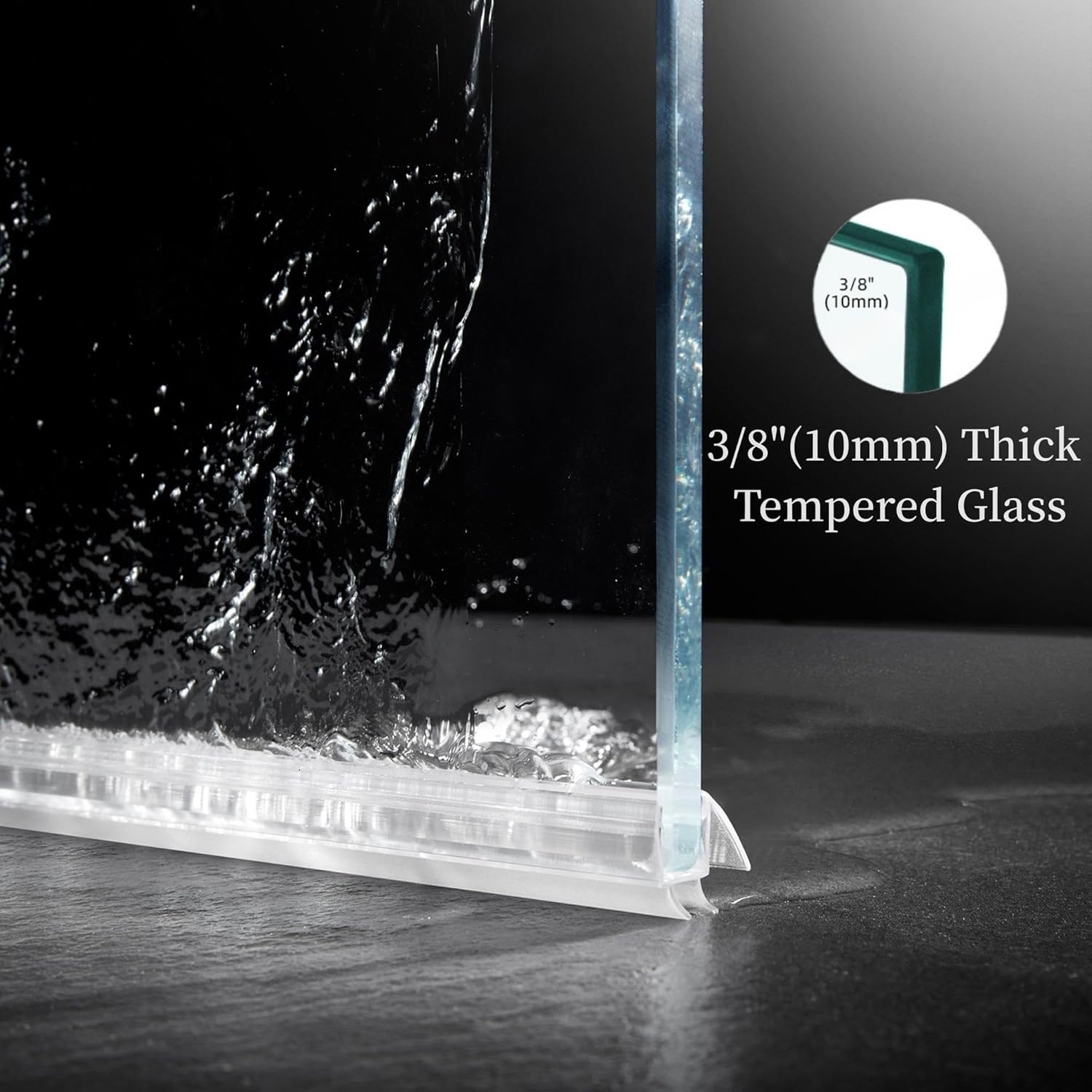 59'' W x 76'' H Single Sliding Frameless Shower Door with 3/8" (10 mm) Clear Tempered Glass