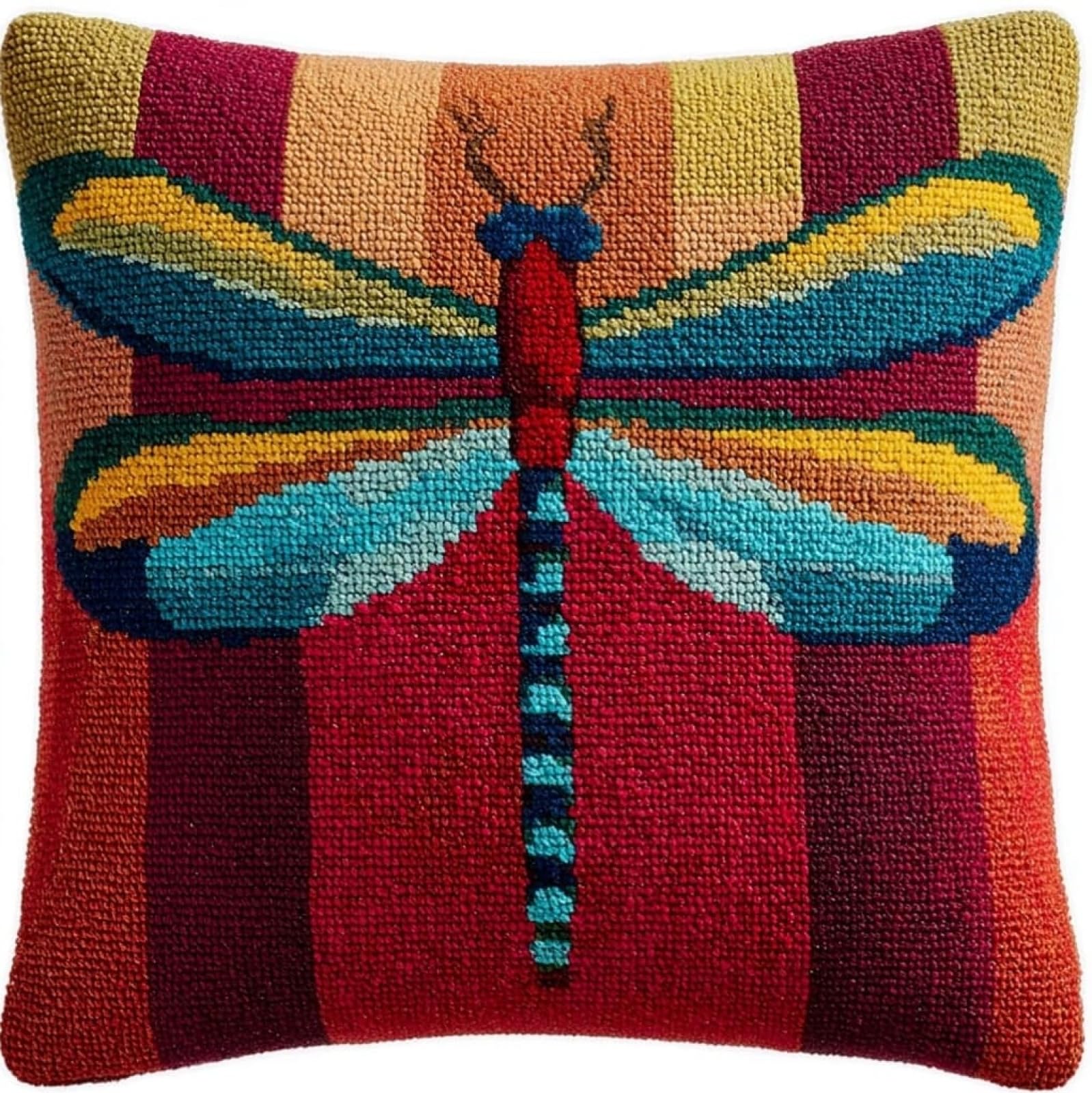 AxiangziK Latch Hook Cushion Kit for Beginners,Cartoon Dragonfly